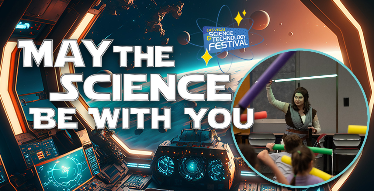 2025 MTSBWY Padawan Training Event May the Science Be With You logo with an image of an instructor with a light saber.