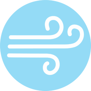 Blue icon with a symbol for air.