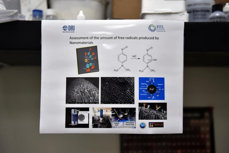 Information about nanomaterials from DRI's Environmental Engineering Lab. Credit: Dave Becker, Nevada Momentum.