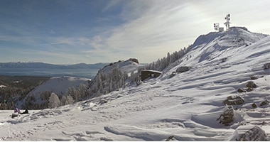 landscape image of snow on a mountain side