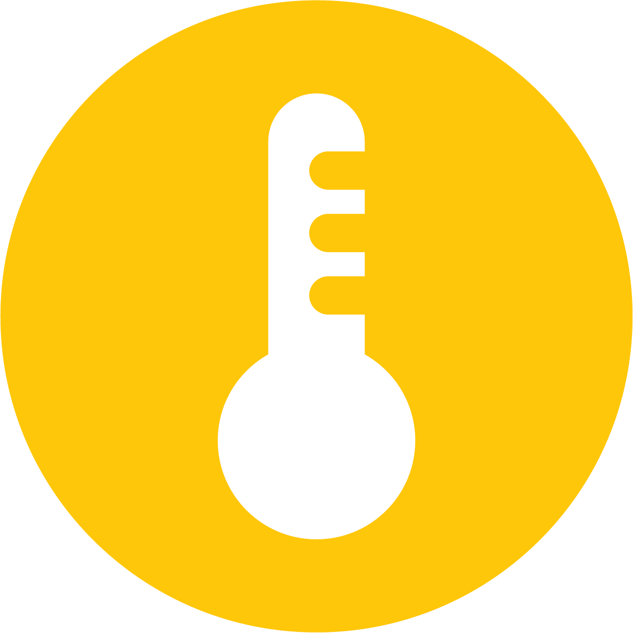 Yellow icon with a thermometer