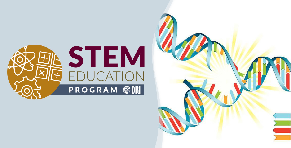 PD Website Banners – Genetics and Your Environment STEM Education Program by DRI with an illustration of DNA.