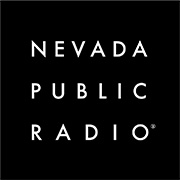 Nevada Public Radio logo white text on a black background.
