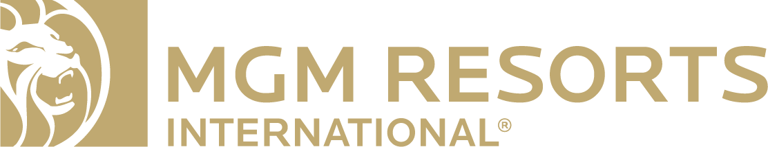 MGM Resorts International logo with a gold roaring lion. 