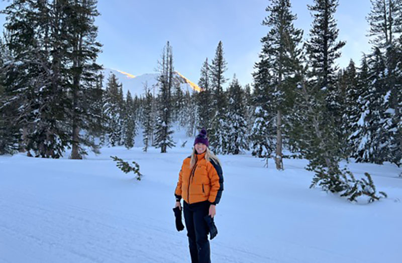 mary cablk on a snowy mountain