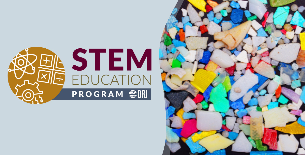 STEM Education Program Logo with an image of multicolored microplastics.