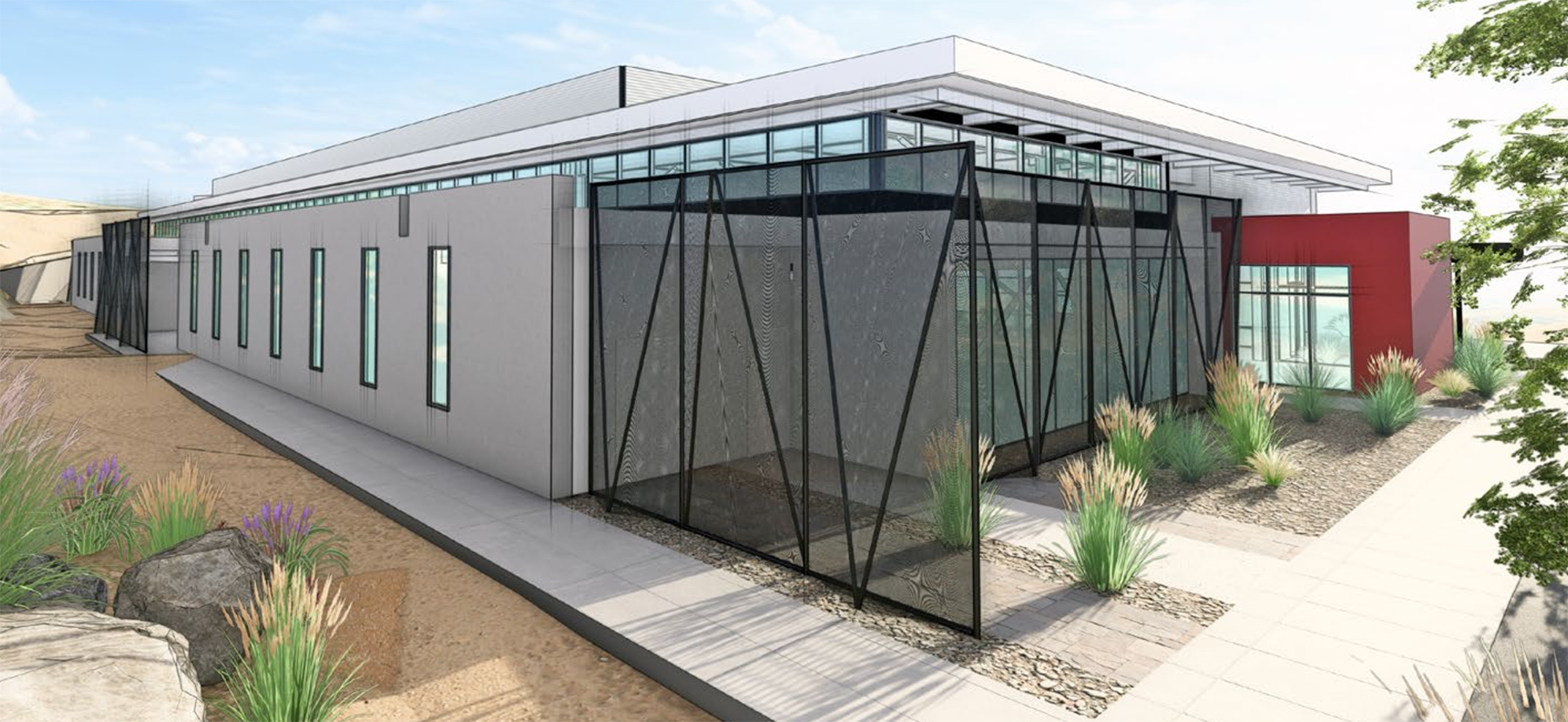 Screenshot Rendering of the building at an angel.