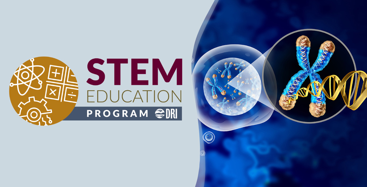 STEM Education Program by DRI with an illustration of chromosomes.